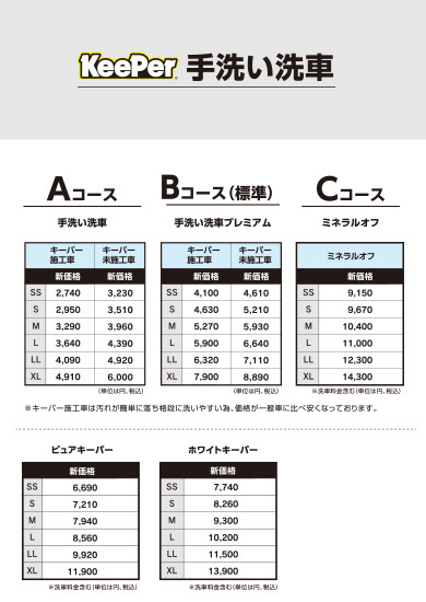 コーティング・洗車(チラシ・POP・メニュー)│KeePer技研株式会社