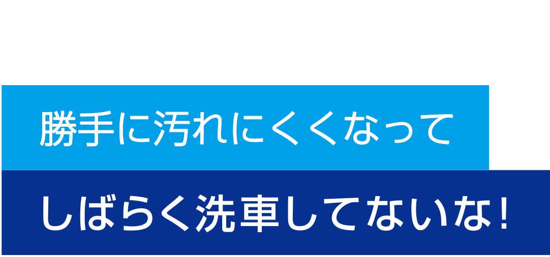 勝手に汚れなくてしばらく洗車してないな！